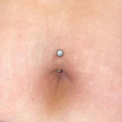 14G G23 Titanium Internally Threaded Gem Floating Belly Button Navel Ring Stud