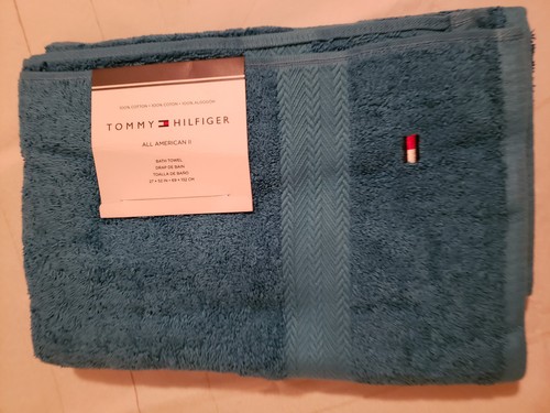 Tommy Hilfiger All American II Cotton Bath Towel, Magenta, Swedish Blue 27"X52" - Picture 13 of 14