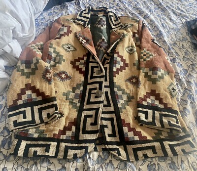 K*J様 vintage blanket jacket ネイティブ柄 Vtg Its In The Bag Unge-Potch-Ket Jacket Southwest Aztec Blanket