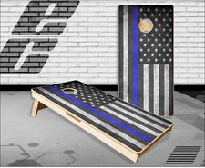 Police Flag Cornhole Boards Bean Bag Toss Game