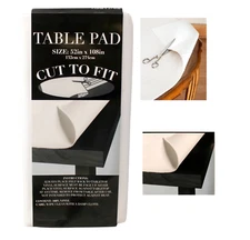 Dependable Felt Back Vinyl Table Pad Protector Size 52" x 108" Cut to Fit