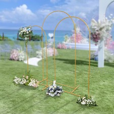 Set of 3 Wedding Arch Stand With Cotton Cover for Decorations, Steel