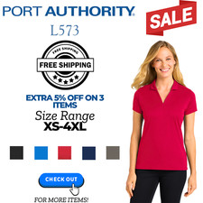 Port Authority L573 Womens Short Sleeve Rapid Dry Mesh Polo Performance, Shirt