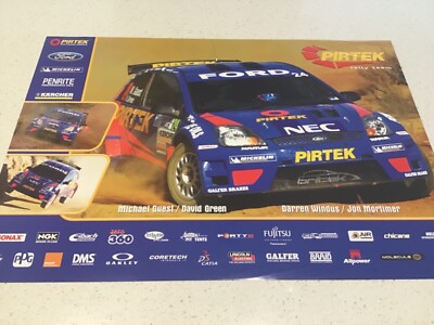 FORD RALLY TEAM RACING POSTER, Penrite oils, pirtek hoses, narva lights, NGK plu
