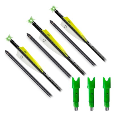TenPoint Evo-X Centerpunch Lighted HP Alpha Blaze 20  Arrows & 3 Extra Nocks