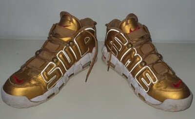 SS17 Supreme x Nike Air More Uptempo Gold Suptempo UK 8.5 US 9.5 