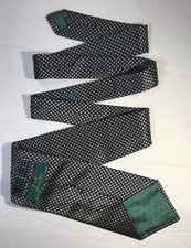 Zadi Andrew's 100 Silk Tie Blue Yellow Tiny Squares Pattern Made in Italy EUC