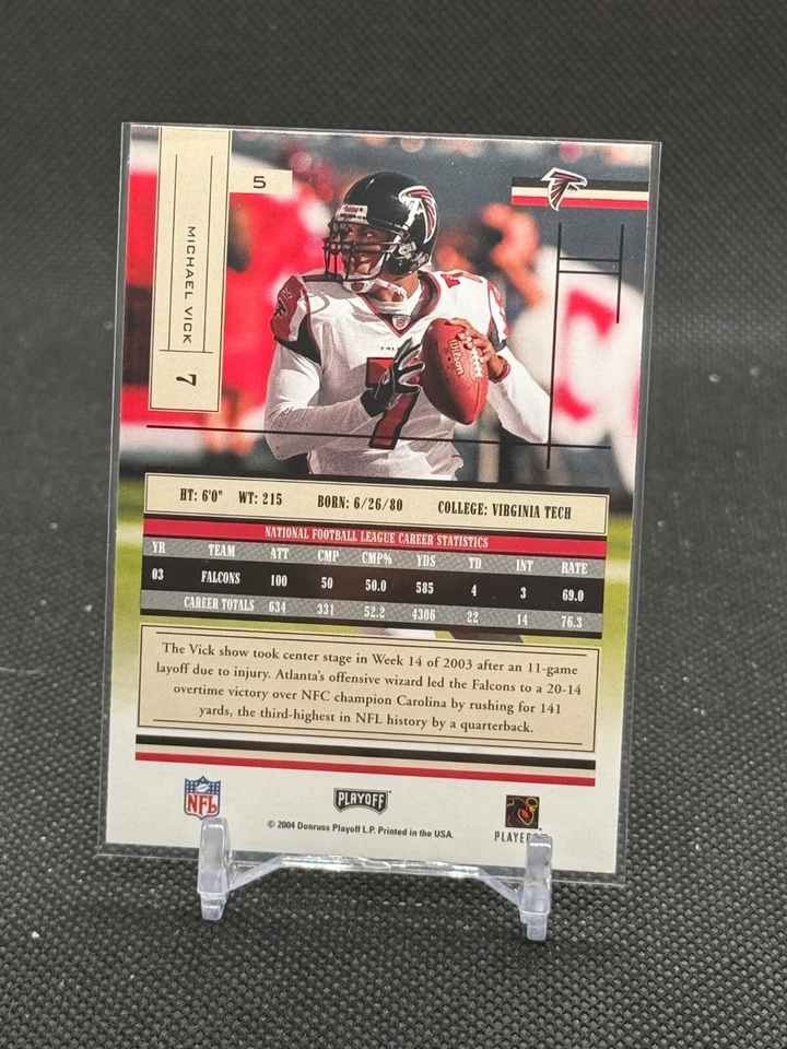 2004 Playoff Absolute Memorabilia Michael Vick #5 - Atlanta Falcons - Image 2 of 2