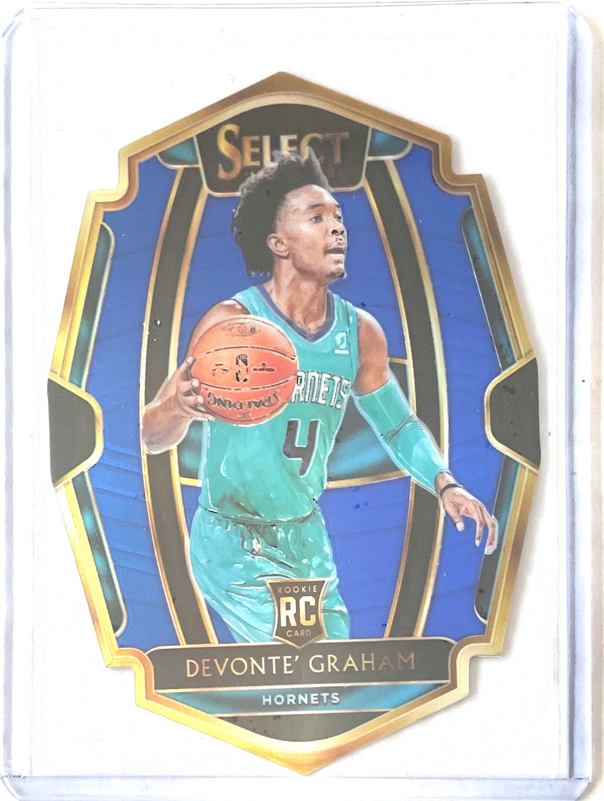 DEVONTE GRAHAM 2018-19 SELECT PREMIER LEVEL DIE-CUT BLUE PRIZM ROOKIE RC #D /249