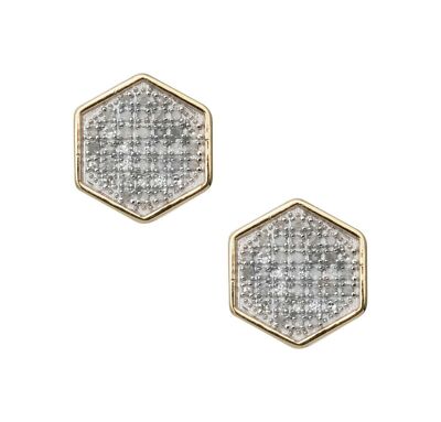 Orecchini A Perno In Oro Giallo 14K Con Diamante Naturale Rotondo Da 1