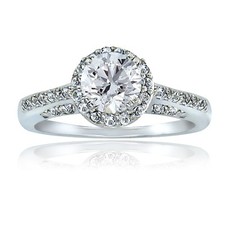 925 Silver 2ct White Topaz Round Ring, Size 7