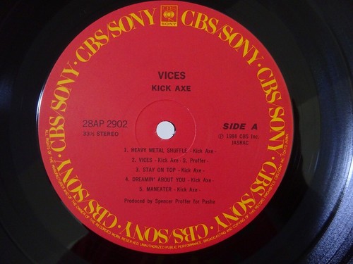 Kick Axe Vices CBS/Sony 28AP 2902 Japan VINYL LP OBI - Picture 3 of 3