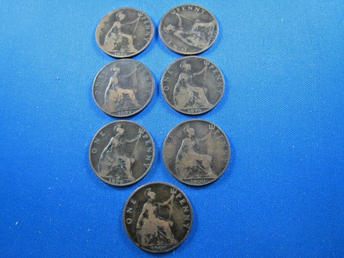GREAT BRITAIN QUEEN VICTORIA MATURE DRAPED SET OF 7 1P 1895-1901 - Picture 2 of 6