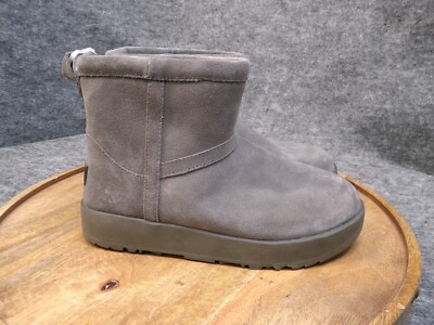 UGG Women s Classic Mini Boots Waterproof Gray Suede Size 6.5 US Style 1019643