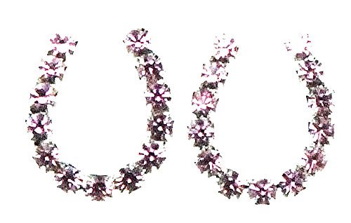 Завершающий штрих - Хрустальные серьги-подковы - Светло-розовые имитация родия 3090₽