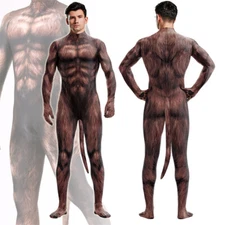 Men's Muscle Costume Animal Cosplay Jumpsuit Bodysuit Halloween Zentai Adult