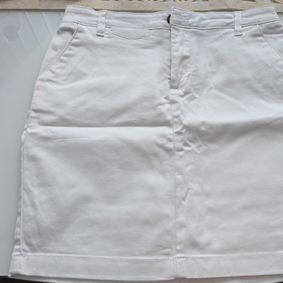 Orsay Damen Minirock Denim weiß Größe 38 mit Taschen und Reißverschluss