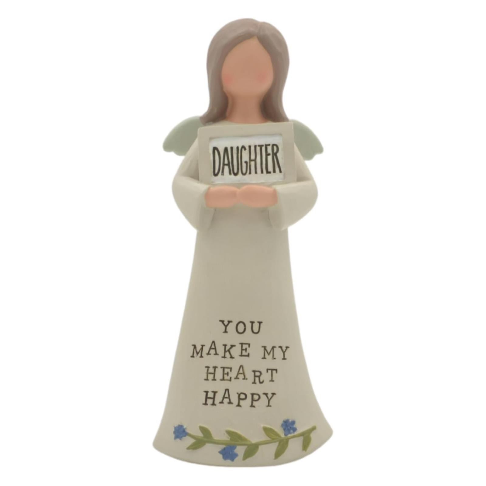 Angel Figurine Daughter Ornament Resin Gift Sculpture Feather Grace with Frame