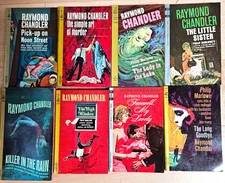 Raymond Chandler First Pocket Book Editions lot of 8 with Farewell, My Lovely ++