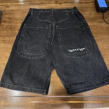 Vintage JNCO Lowdowns Black Jean Shorts Jorts Size 36 Made In USA Baggy