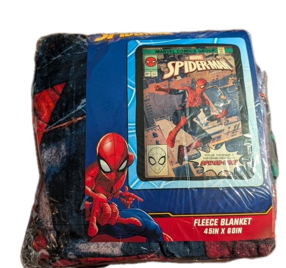 Marvel Spider-Man Fleece Blanket 45x60 Comic Cover Design New in Package - Image 2 of 4