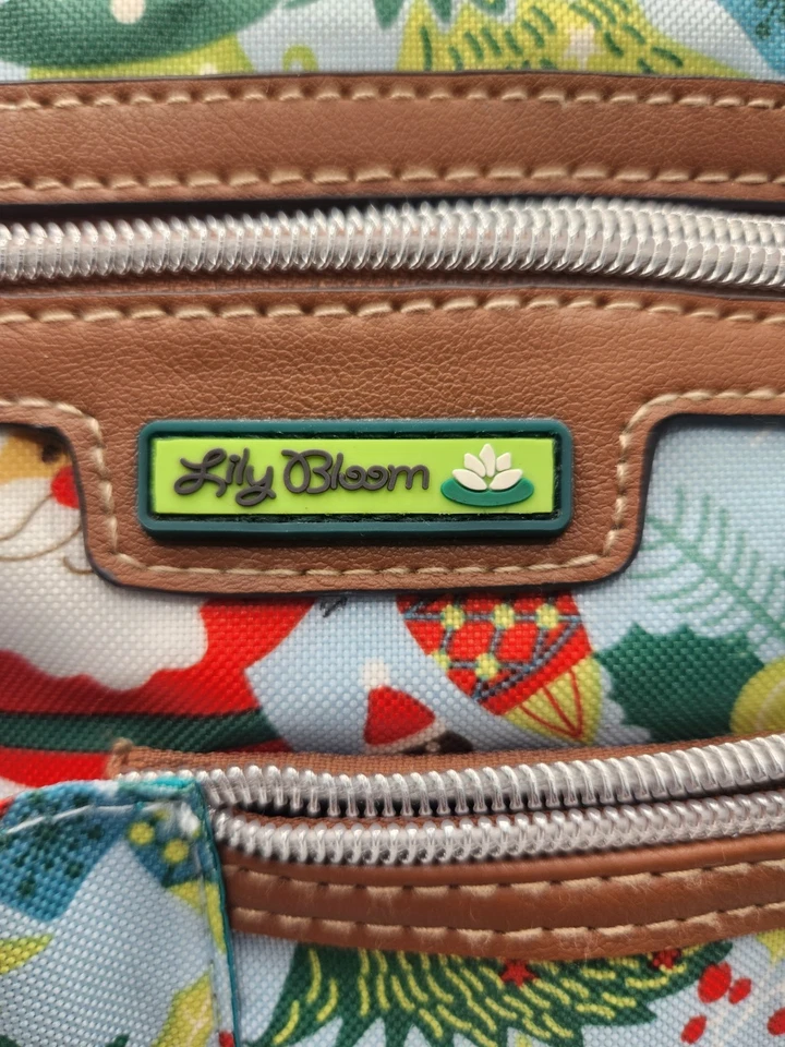 Lily Bloom Christmas Crossbody Bag Santa Gingerbread Trees Gifts Eco Friendly - Image 4 of 4