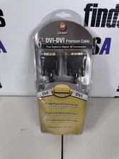 DVI-D to DVI-D Cable Dual Link 24+1 Male Video Cable Adapter Gold Plated 6FT 