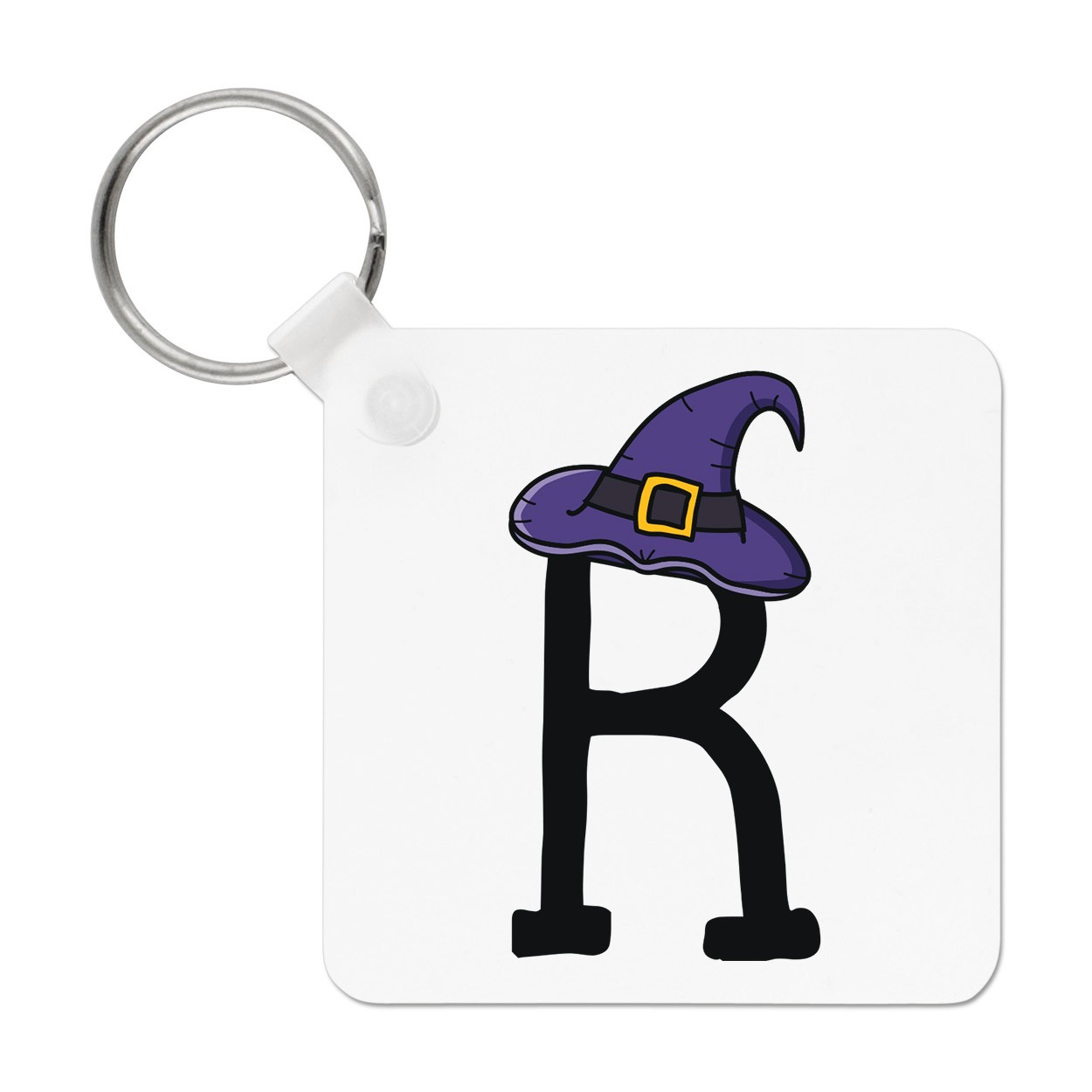 Letter R Witches Wizard Hat Keyring Key Chain Funny Witch Halloween Alphabet