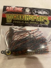 (LOT OF 5) BEAST COAST WORKINGMAN'S PREMIUM SWIM JIG 5/16OZ DOPE GILL L3360