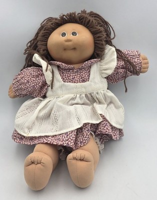 Vintage 1985 Female Girl Cabbage Patch Kids Doll w/ Dark Brown Hair & Brown Eyes