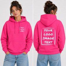 Personalised Hoodie Custom Text Logo Stag Hen Unisex Workwear Hooded Sweatshirt