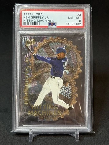 KEN GRIFFEY JR. 1997 Fleer Ultra Hitting Machines Die-Cut PSA 8
