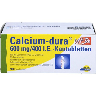 Calcium Dura Vit d3 600 Mg/400 I.e. Kautabletten 100St - PZN 1845745