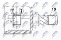 NTY Gelenksatz, Antriebswelle NPW-NS-036 Passend FüR Nissan