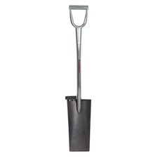 Garden Spade Shovel, 14 ga Not Applicable Blade, Steel Blade, 26 in L Silver