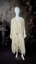 1920s Silk Cr pe Georgette 3pc Ensemble, Wedding Dress w/Jacket  Slip sz 10/12