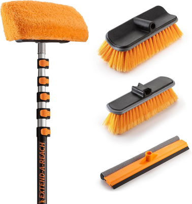 #ad 30 Foot Exterior House Cleaning Brush Set with 5 24 Ft Extension Pole Vinyl S $291.88