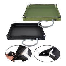 Outdoor Portable Shower Base Tray with Drain Pipe 80x80x10cm Black Green