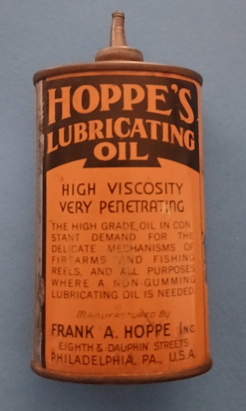 Vintage Hoppes Lubricating Oil Can Lead Top 3oz 1950's Philadelphia, PA