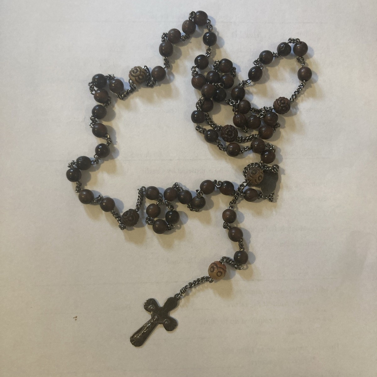 Vintage Rosary Mid 1900s Wood Beads Christian | eBay