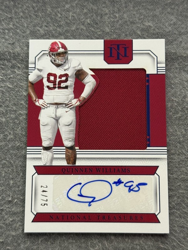 2024 National Treasures Quinnen Williams Patch Auto /75 Alabama Crimson Tide 🔥