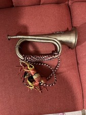 Military Brass Bugle with Tassels Vintage