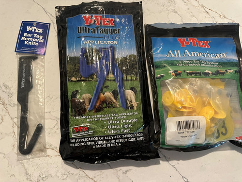 Y-Tex Ulra tagger plus, With Y-Tex Ear Tag Removal Knife and 13 Yellow Ear Tags