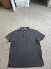 MENS POLO RALPH LAUREN CUSTOM SLIM FIT STRETCH MESH BLACK POLO SHIRT SIZE XL