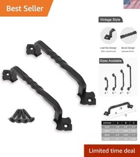 2 Pack Barn Door Pull Handle Hardware for Garden Gate 6inch  Solid Steel, Ma...