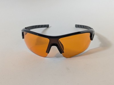 Under Armour UA Rival Sport Sunglasses Black Orange Lenses Wraparound