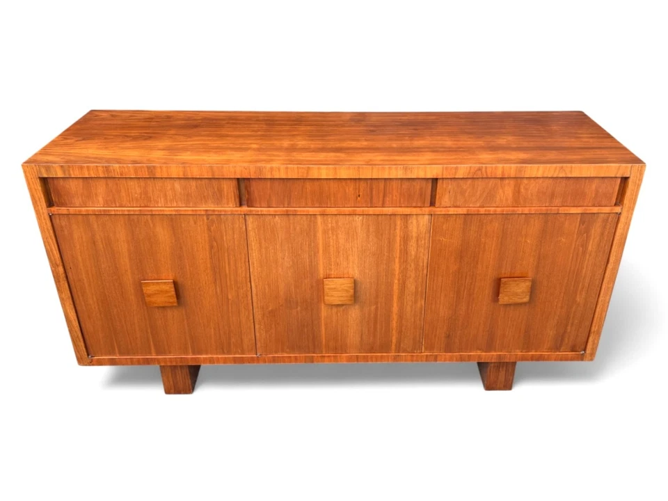 Mid-Century Danish Walnut Credenza 1960s Minimal Design Newly Lacquered - Image 2 of 4