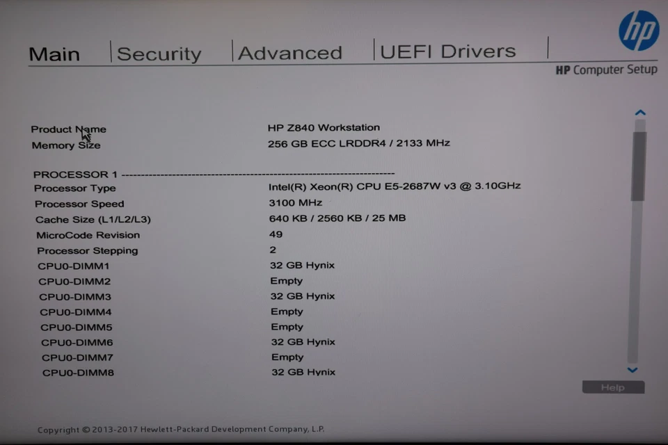 Computadora de escritorio HP Z840 Intel Xeon E5-2687W v3 256 GB RAM 512 GB NVMe sin sistema operativo Foto 4 de 4