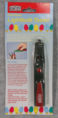 Right Test Christmas Lightbulb Tester Checks Any Size Lightbulb NEW