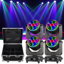 4Pack 7x40W RGBW 4in1 LED Wash Zoom Moving Head Light for Stage Club Bar W/Case